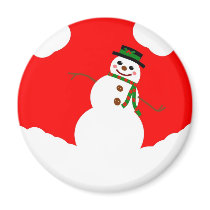 THE LEANING SNOWMAN REFRIGERATOR MAGNETS