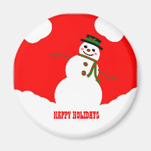 THE LEANING SNOWMAN REFRIGERATOR MAGNETS