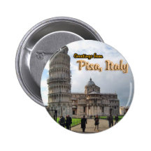 The Leaning Tower of Pisa, Italy Buttons
