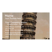 The Leaning Tower, Pisa, Italy classic Photochrom Business Card Templates