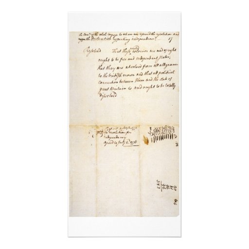 The Lee Resolution of Independence July 2 1776 Custom Photo Card