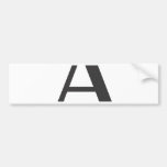 the letter "A" Bumper Sticker
