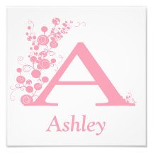 The Letter A - Template - Personlize - Girl Art Photographic Print