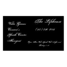 The Lifehouse, Video Games, Concert's, Youth Ce... Business Cards
