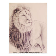 The Lion of Judah - pencil on paper 1990 Var 3,... Postcard