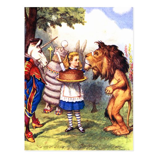 THE LION & THE UNICORN; CAKE WILL MAKE IT BETTER! POSTCARD