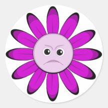 The Little Bloomers - Bad Day Benny Purple Flower Round Sticker