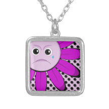 The Little Bloomers - Sad Purple Flower Pendants