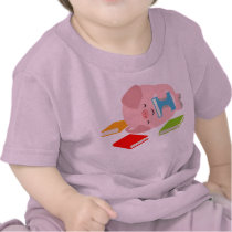The Little Book Lover (Cartoon Pig) Baby T-Shirt