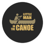 THE LITTLE MAN IN THE CANOE ROUND STICKER