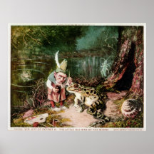 The Little Old Man of the Woods Mural Vintage Print