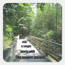The longest journey starts with a single step. square sticker