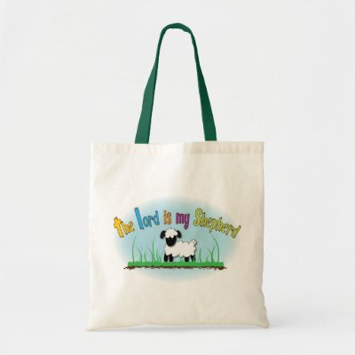 The Lord is my Shepherd Christian cloth tote bag by UpstreamDesigns