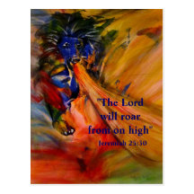"The Lord will roar from on high" Postcard