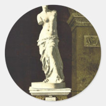 The Louvre, the Venus de Milo, Paris, France class Round Sticker