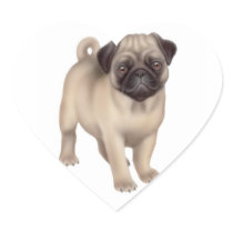 The Love Pug Dog Sticker