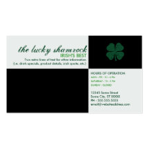 the lucky shamrock : hi-fi divisions : business card