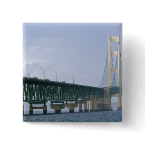 The Mackinac Bridge spanning the Straits of 2 Pinback Button