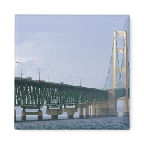 The Mackinac Bridge spanning the Straits of 2 Refrigerator Magnets