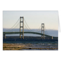 The Mackinac Bridge spanning the Straits of 4 Greeting Card