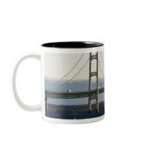 The Mackinac Bridge spanning the Straits of 4 Coffee Mugs
