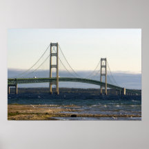 The Mackinac Bridge spanning the Straits of 4 Print