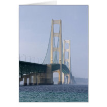 The Mackinac Bridge spanning the Straits of Greeting Card