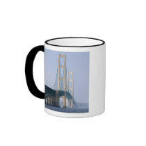 The Mackinac Bridge spanning the Straits of Coffee Mugs