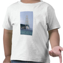 The Mackinac Bridge spanning the Straits of Tee Shirt