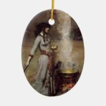The Magic Circle [John William Waterhouse] Christmas Tree Ornament