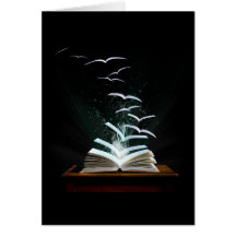 The magical world of reading greeting card
