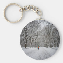 The Mall in Winter, Central Park, New York City Keychains