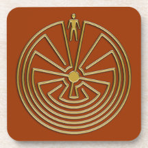 The Man in the Maze - gold Drink Coasters