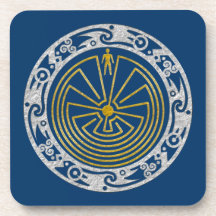 The Man in the Maze - Ornament gold silver Beverage Coaster