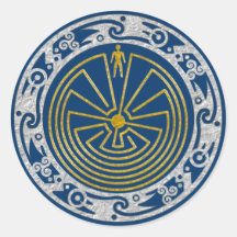 The Man in the Maze - Ornament gold silver Round Sticker