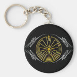The Man in the Maze - Tribal gold silver Keychain