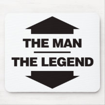 The Man The Legend - Black Mouse Pad