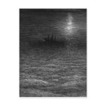 The marooned ship in a moonlit sea post card