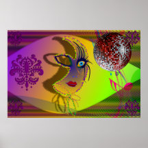 The Mask Mardi Gras Trompe l'oeil-V-1 Posters