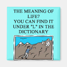 the meaning of llife refrigerator magnet