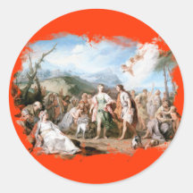 The Meeting of Habrokomes and Antheia Round Stickers