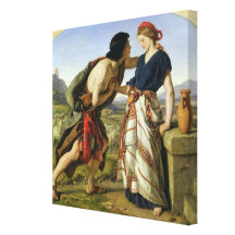 The Meeting of Jacob and Rachel, 1853 Stretched Canvas Prints