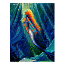 The Mermaid & The Mirror - Postcard
