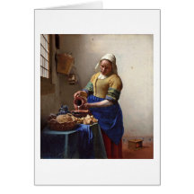 The Milkmaid. By Johannes Vermeer Greeting Cards