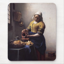 The Milkmaid by Johannes Vermeer Mouse Pads