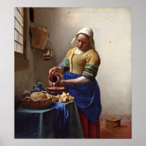 The milkmaid. by Johannes Vermeer Print