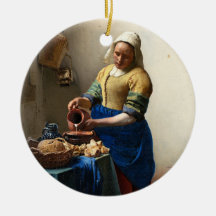 The Milkmaid, Jan Vermeer Christmas Ornament