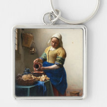 The Milkmaid, Jan Vermeer Keychain