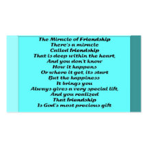 The Miracle of Friendship Business Cards