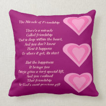 The Miracle of Friendship Poem pillow